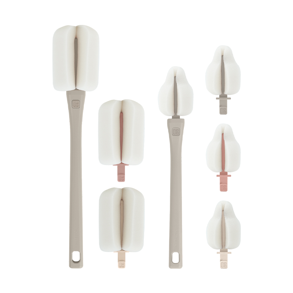 [젖꼭지솔리필3P] 마더케이 리필형 세척솔 1년완성세트 (젖병 세척솔 세트+젖꼭지 세척솔 세트)